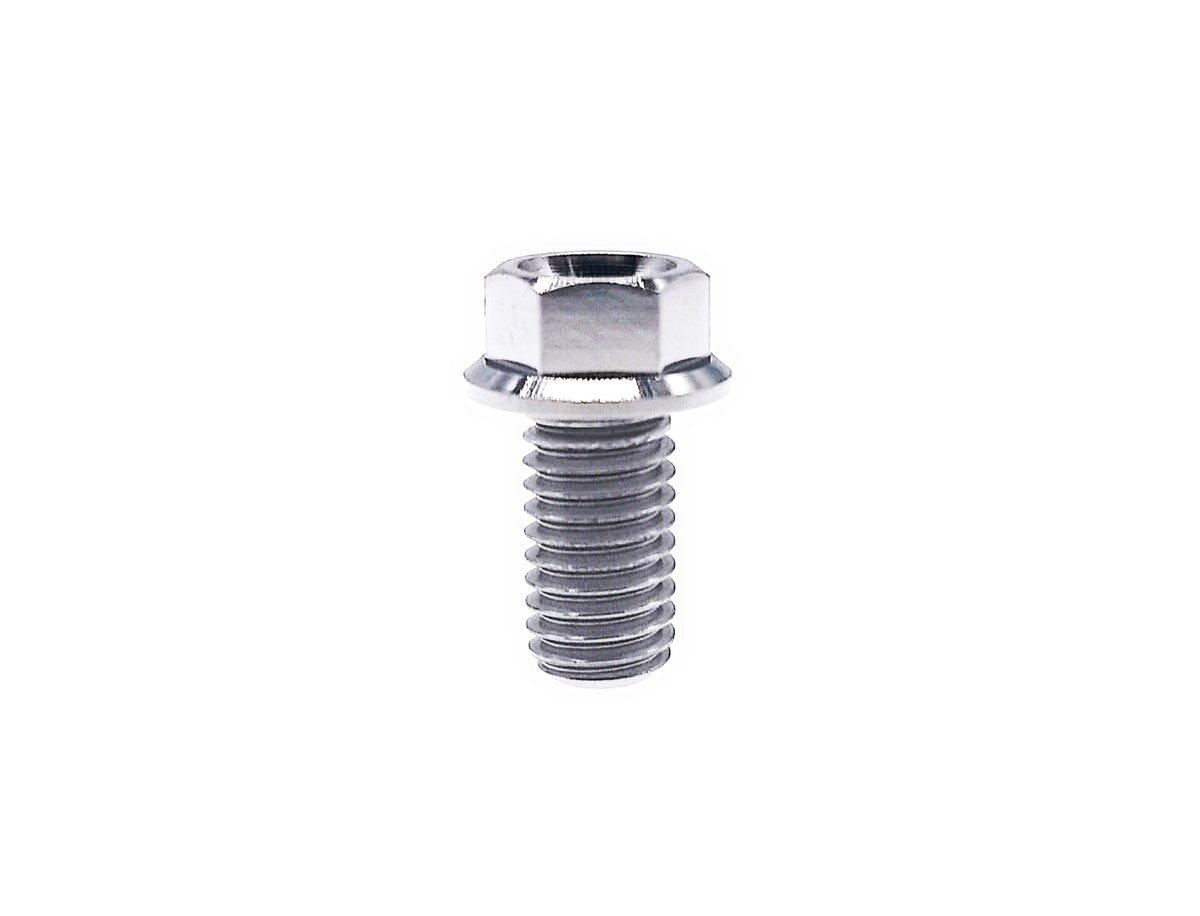 Natural titanium M8 small flange hex head screw with polished finish