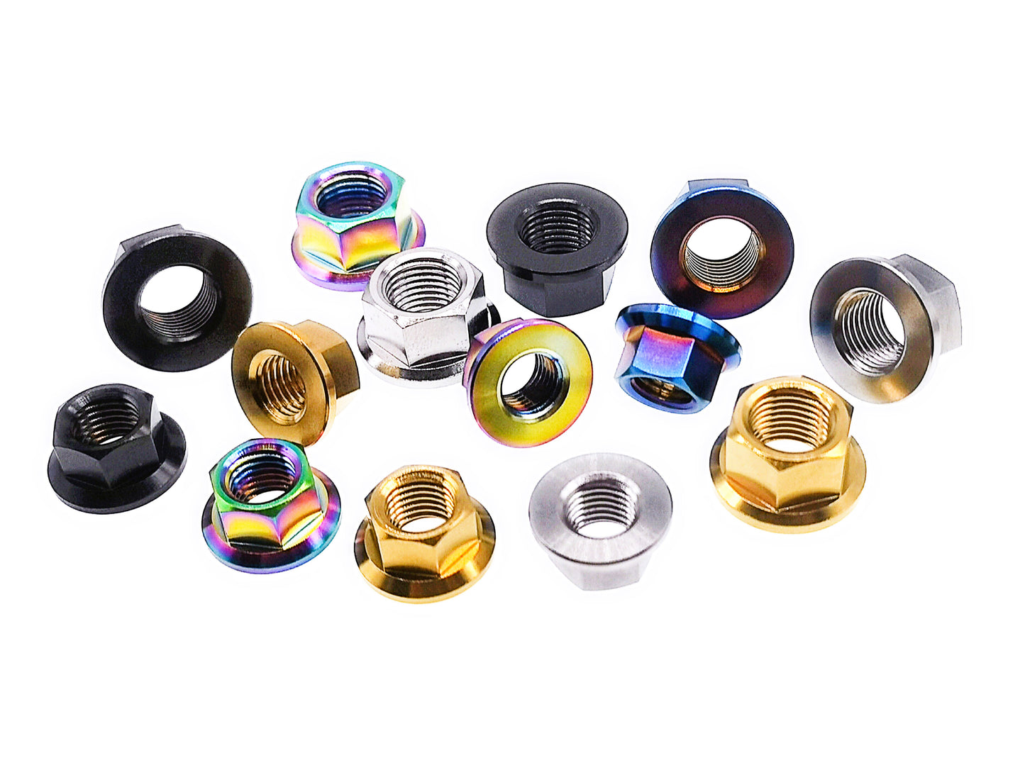 Titanium Nut M10 M12 Flange Hex Nut for Bike Motorcycle Car,Pitch 1/1.25/1.5/1.75mm,by Tianswer