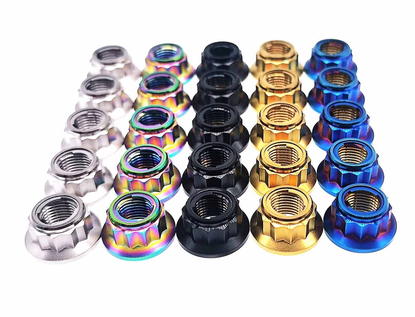 Titanium Nut M10 Bi-Hex/12point Flange Metal Lock nut  for Bike Motorcycle Car,disc brake,Braking system,Pitch 1/1.25/1.5mm,by Tianswer
