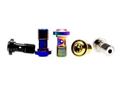 Titanium Bolt M10x19mm Flying Saucer Single Hole Torx Head Caliper Oil Pipe Screw for Brembo Motorcycle,Pitch 1/1.25mm , by Tianswer