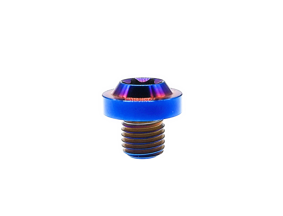 Burn Blue titanium M10 Torx T50 saucer head bolt with 18mm head