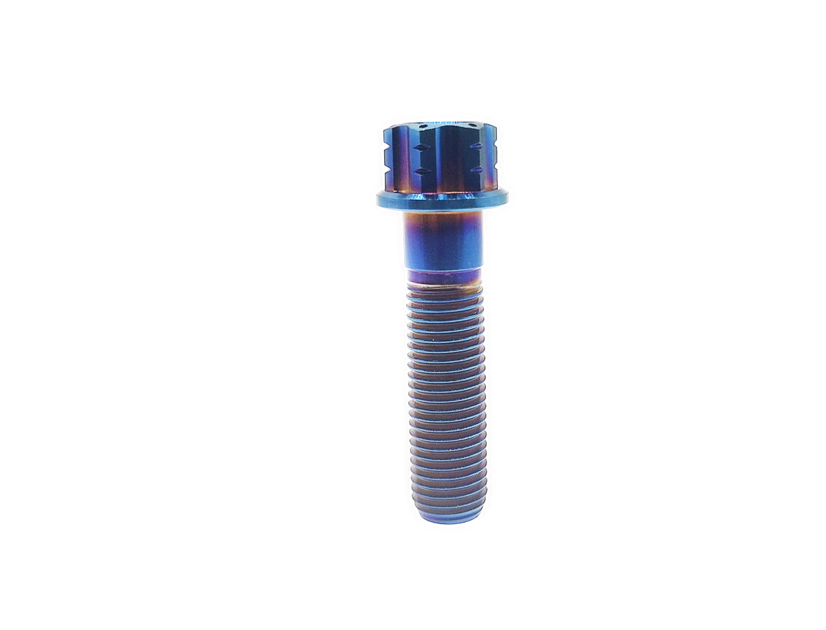 Burn Blue titanium M10 flange Torx head bolt in 40mm length, 1.5mm pitch