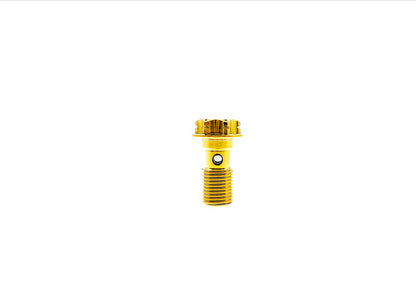 Titanium Bolt M10x19 21mm Banjo Flange Single Hole Torx Head Oil Pipe Screw for Brembo Motorcycle Brake Line ,Pitch 1/1.25mm , by Tianswer