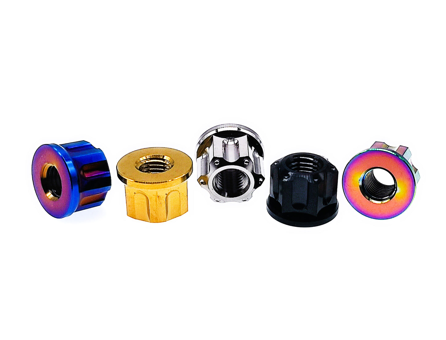 Titanium Nut M6 M8 M10 M12 M14 M16 Flange Fancy Rear Axle Nut for Mountain bike motorcycle car modification ,Pitch 1/1.25/1.5mm, by Tianswer