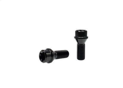 Black titanium conical seat lug bolt with Torx T70 head, M14 and M14 fitment