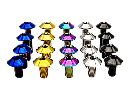 Titanium Bolt M6x12 15 20 25 30mm Umbrella Torx Head Screw for Bicycles and Motorcycles ,Pitch 1mm,by Tianswer
