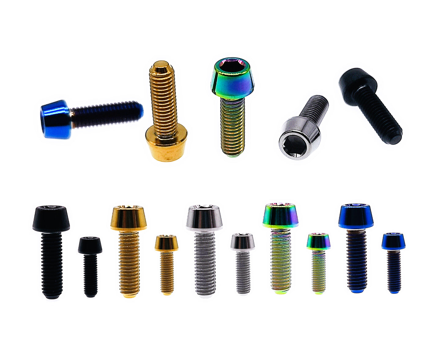 Titanium Bolt M5x10 12 16 18 20 25 30 35 40 45 50 55 60 65 70mm Hex socket cap screw with tapered head for Bike,Pitch 0.8mm, by Tianswer