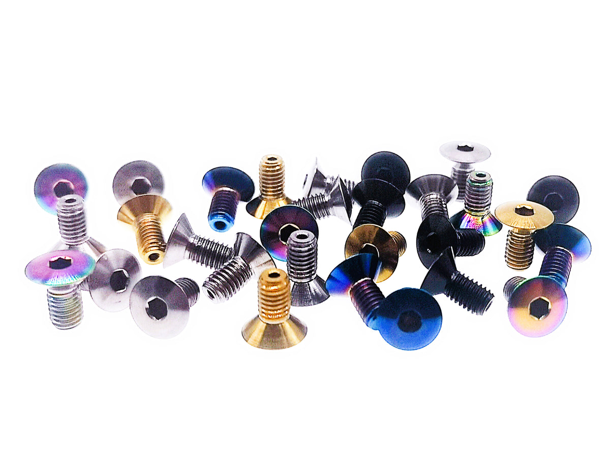 Tianswer titanium M5 DIN7991 countersunk hex socket screws in mixed finishes