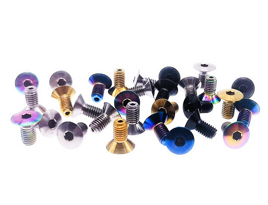Tianswer titanium M5 DIN7991 countersunk hex socket screws in mixed finishes