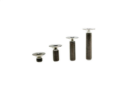Natural titanium M5 DIN7991 flat countersunk hex socket screws in four lengths