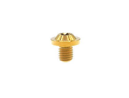 Gold anodized titanium M5 flying saucer Torx head bolt for disc brake rotors