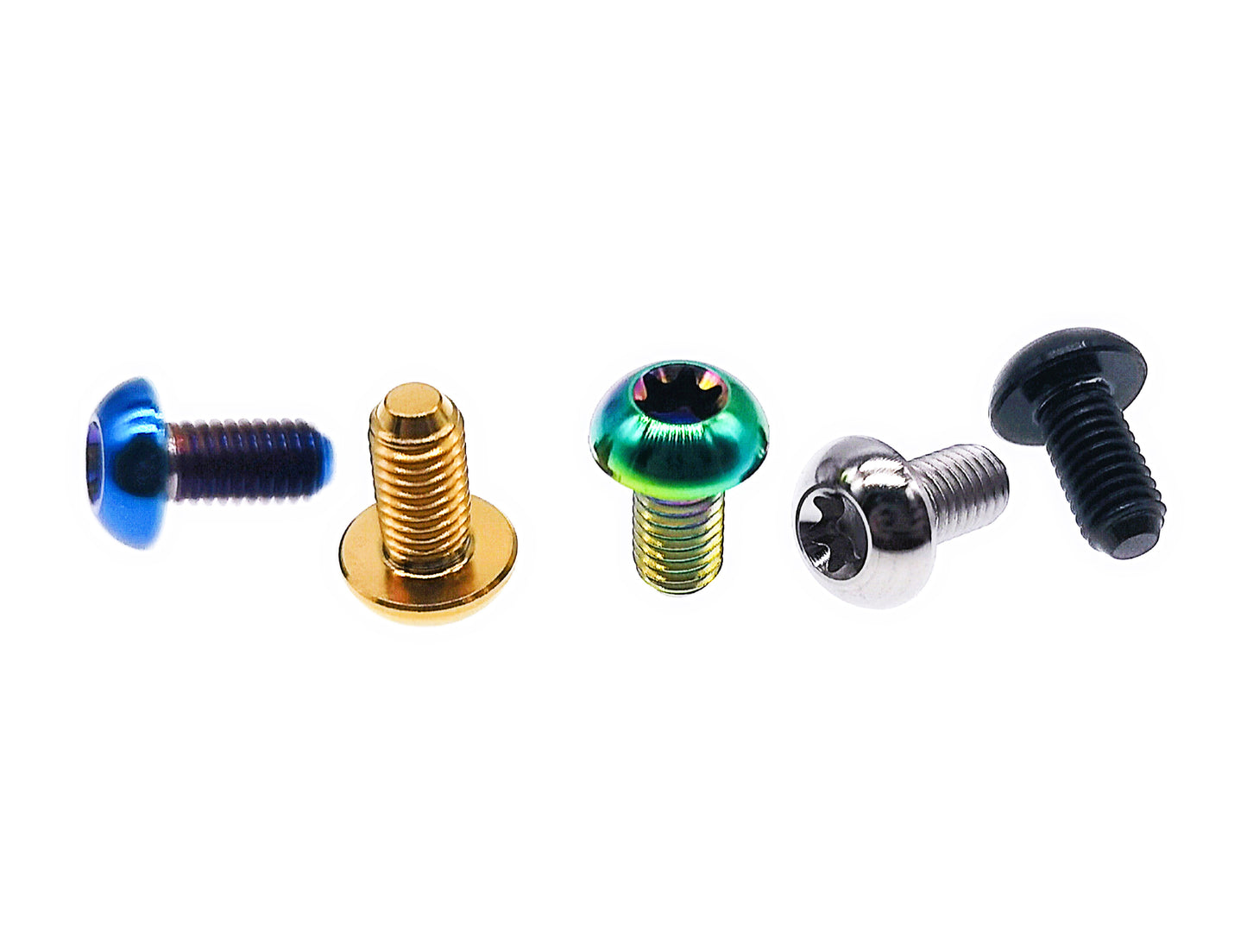 Titanium Bolt M5x10 12 15mm T25 Button Torx Head Screw for Bicycle Disc Brake,Pitch 0.8mm, by Tianswe