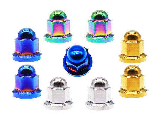 Titanium Nut M6 M8 M10 Dome Nut for Bike Motorcycle Car ,Pitch 1/1.25mm, by Tianswer