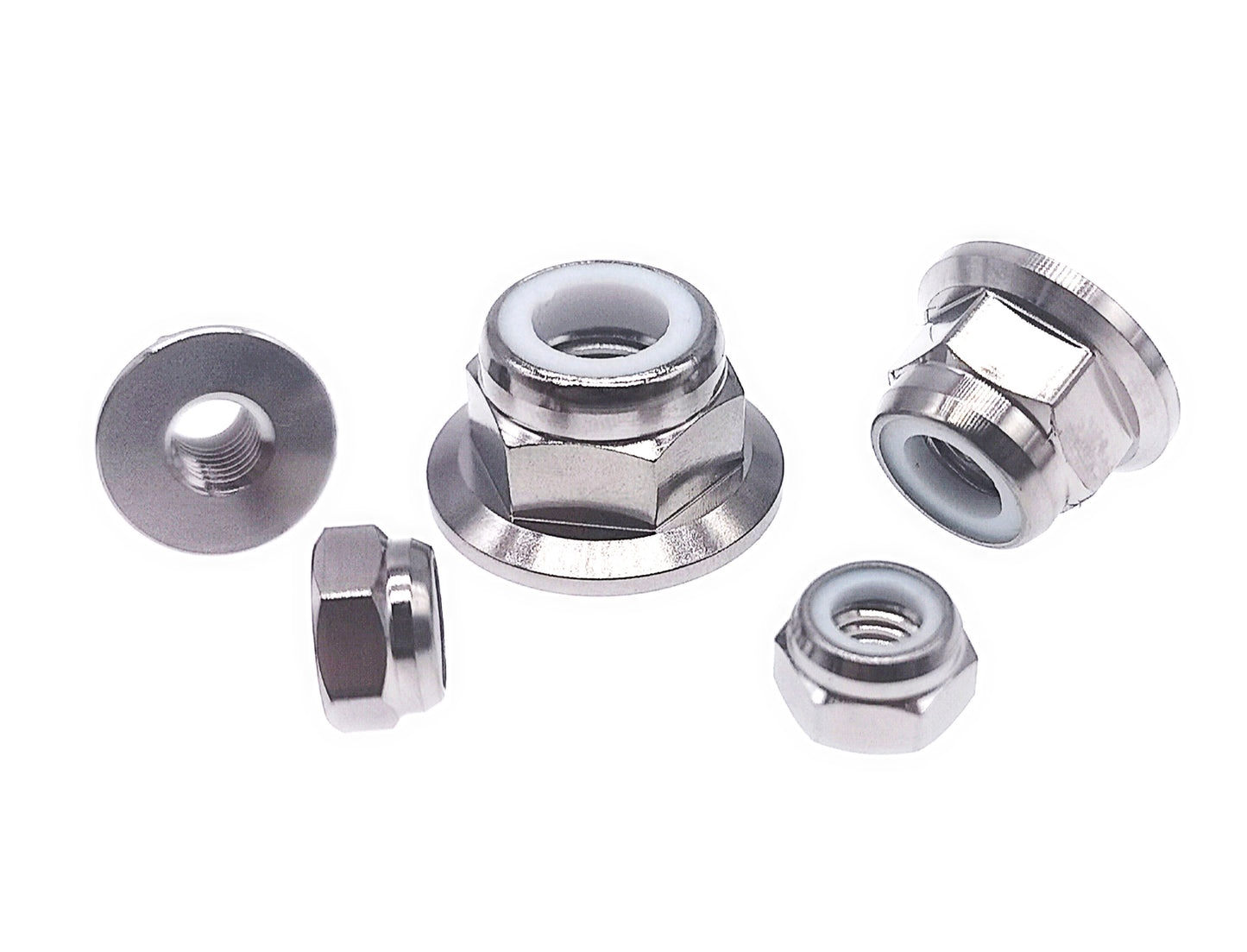 Titanium Nut M6 M8 M10 M12 Flange Nylon Insert Hex Lock Nuts ,Pitch 1/1.25/1.5mm,by Tianswer