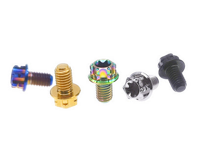 Titanium bolt M6x10 15 20 25 30 35 40 45 50 55 60 65 70mm Flange Torx T30 Head Screw for Bicycle and Motorcycle ,Pitch 1mm,by Tianswer