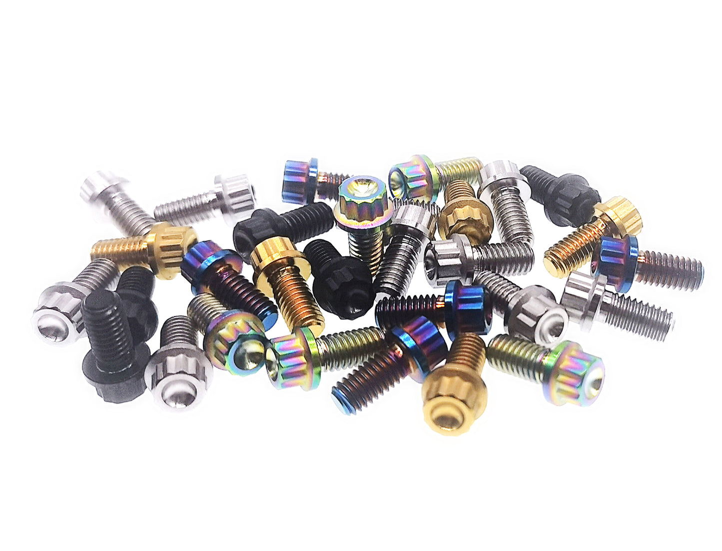 Titanium Bolt M6x10 15 20 25 30 35 40 45 50mm  Bi-Hex/12point Flange Bolts  for Engine,fastening screws,Pitch 1mm,by Tianswer