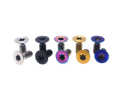 Titanium Bolt M6x10 15 20 25 30mm Full Thread Flat Countersunk Torx T30 Head Screw for Bike ,Steering wheel,Pitch 1mm , by Tianswer