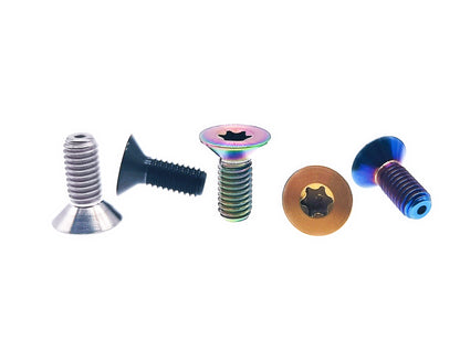 Titanium Bolt M6x10 15 20 25 30mm Full Thread Flat Countersunk Torx T30 Head Screw for Bike ,Steering wheel,Pitch 1mm , by Tianswer
