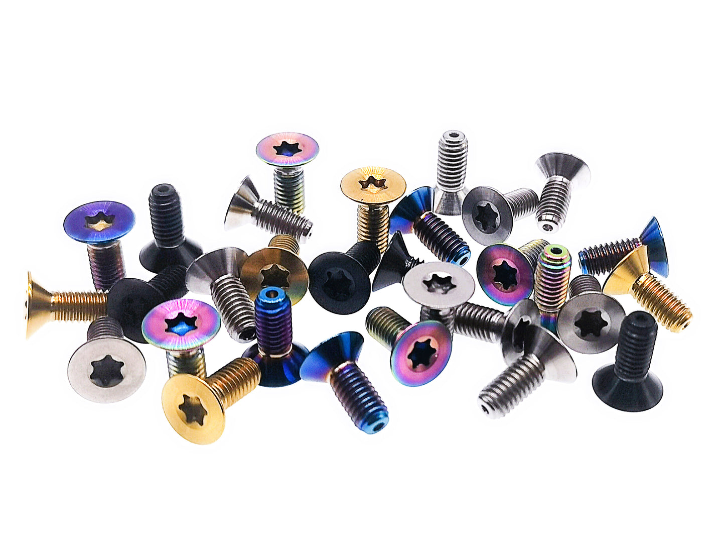 Titanium Bolt M6x10 15 20 25 30mm Full Thread Flat Countersunk Torx T30 Head Screw for Bike ,Steering wheel,Pitch 1mm , by Tianswer