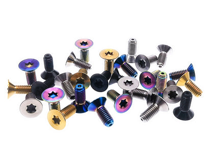 Titanium Bolt M6x10 15 20 25 30mm Full Thread Flat Countersunk Torx T30 Head Screw for Bike ,Steering wheel,Pitch 1mm , by Tianswer
