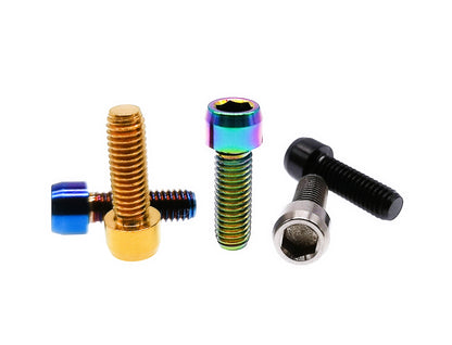 Titanium Bolt M6x10 15 20 25 30 35 40 45 50mm Chamfered Column Hex Socket Head Screw for Bicycle,Pitch 1mm, by Tianswer
