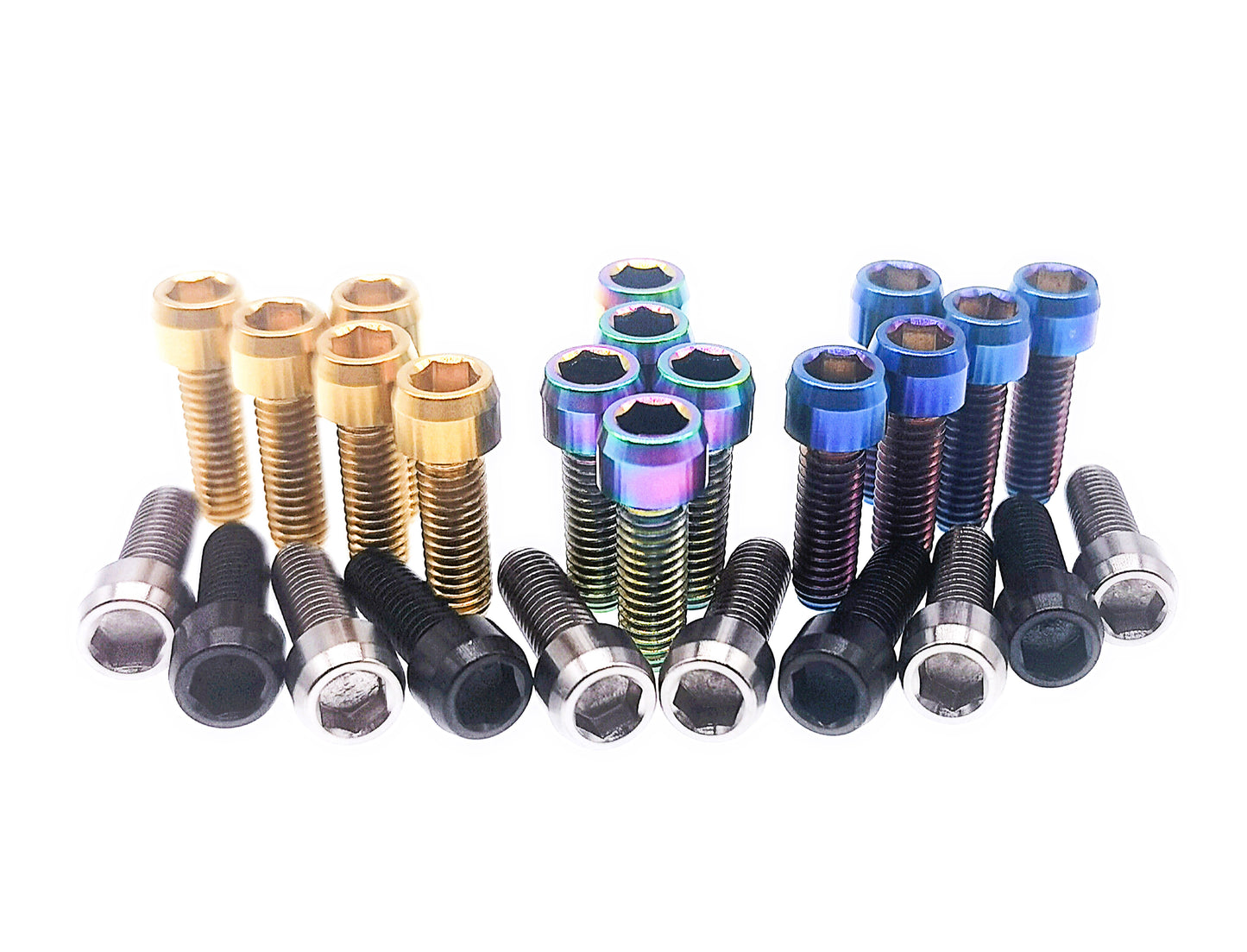 Titanium Bolt M6x10 15 20 25 30 35 40 45 50mm Chamfered Column Hex Socket Head Screw for Bicycle,Pitch 1mm, by Tianswer