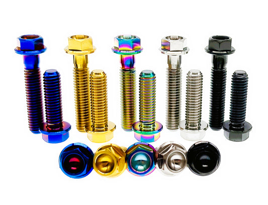 Titanium Bolt M6x10 15 20 25 30 35 40 45 50 55 60 65 70 75 80 85 90mm Small Flange Hex Head Screw for Bicycles and Motorcycles,Pitch 1mm,by Tianswer