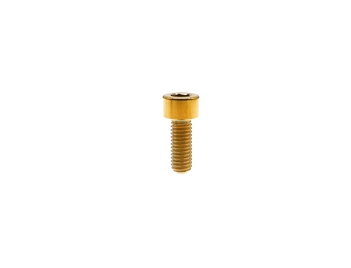 Gold anodized titanium M6 DIN912 socket cap screw, 1.0mm pitch for bike and moto