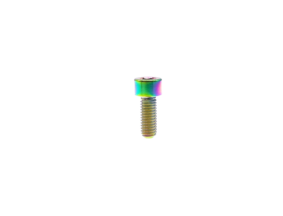 Rainbow anodized titanium M6 DIN912 socket cap screw with 5mm hex socket drive