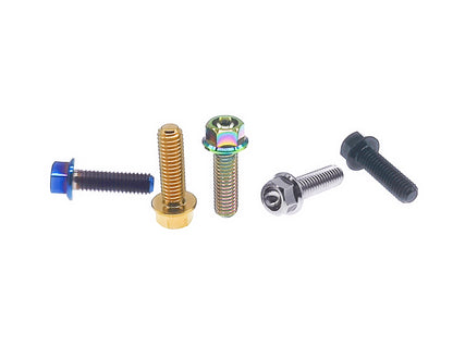 Titanium Bolt M6x10 15 20 25 30 35 40 45 50 55 60 65 70 75 80 85 90mm Small Flange Hex Head Screw for Bicycles and Motorcycles,Pitch 1mm,by Tianswer