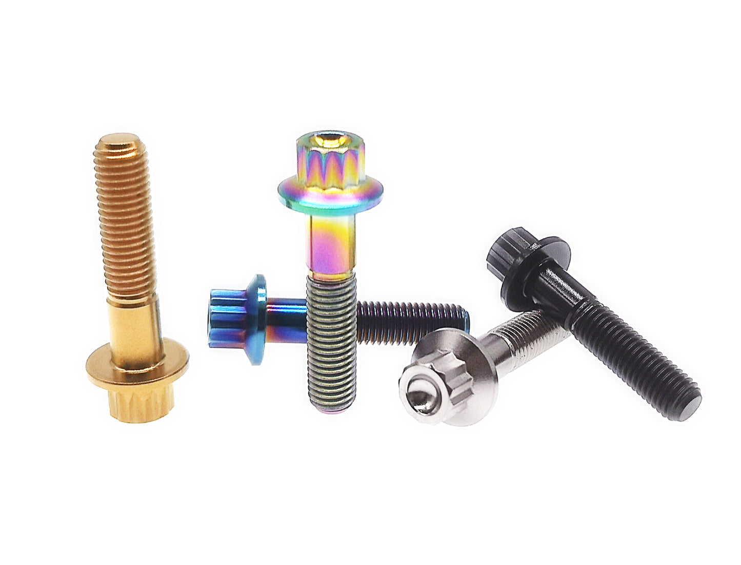 Titanium Bolt M7×32mm Bi-Hex/12point Flange Bolts for Car Wheel hub screws,BBS specific,Pitch 1mm, by Tianswer