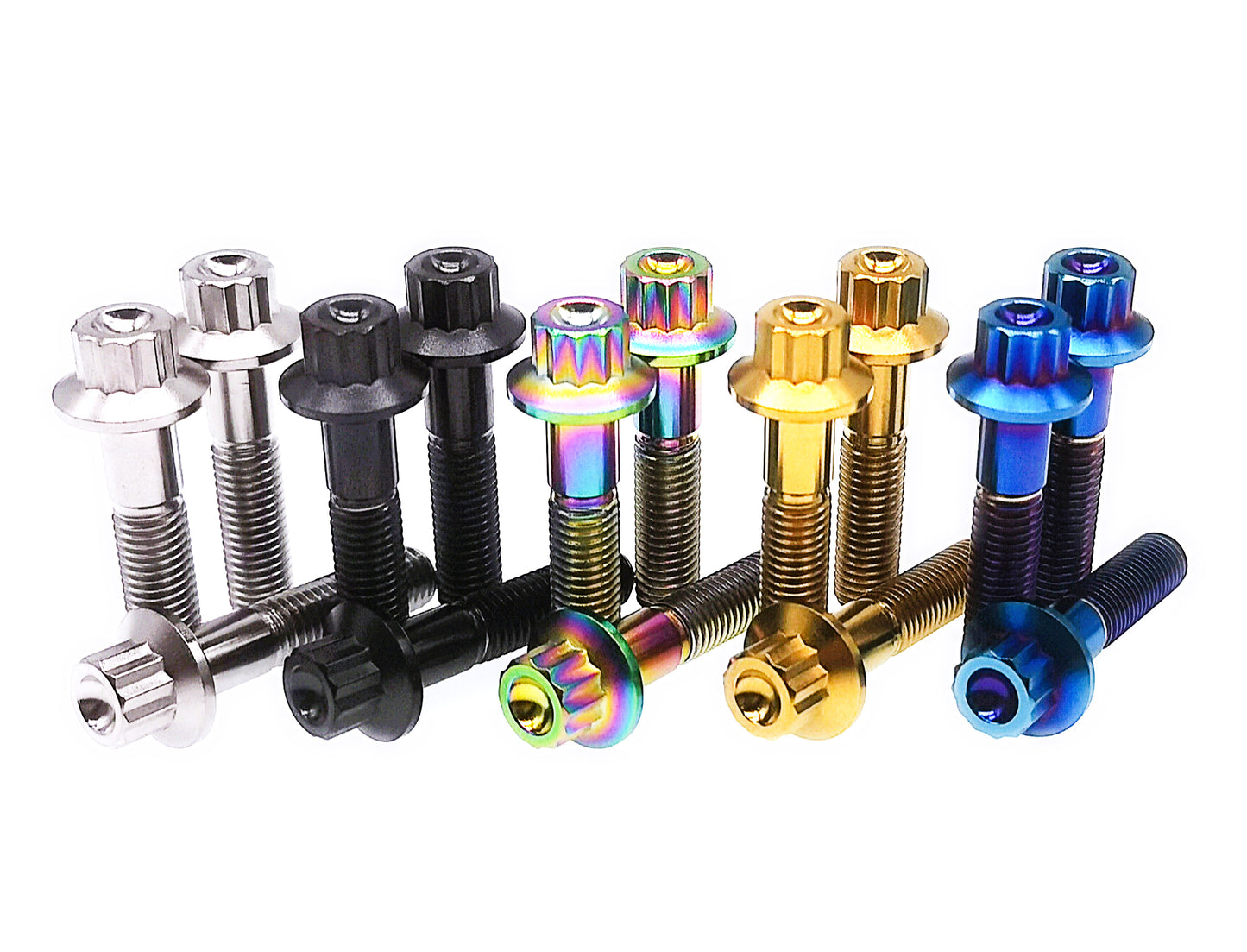 Titanium Bolt M7×32mm Bi-Hex/12point Flange Bolts for Car Wheel hub screws,BBS specific,Pitch 1mm, by Tianswer