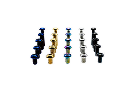 Titanium M8 ISO7380 button head bolt size comparison across five anodized color options