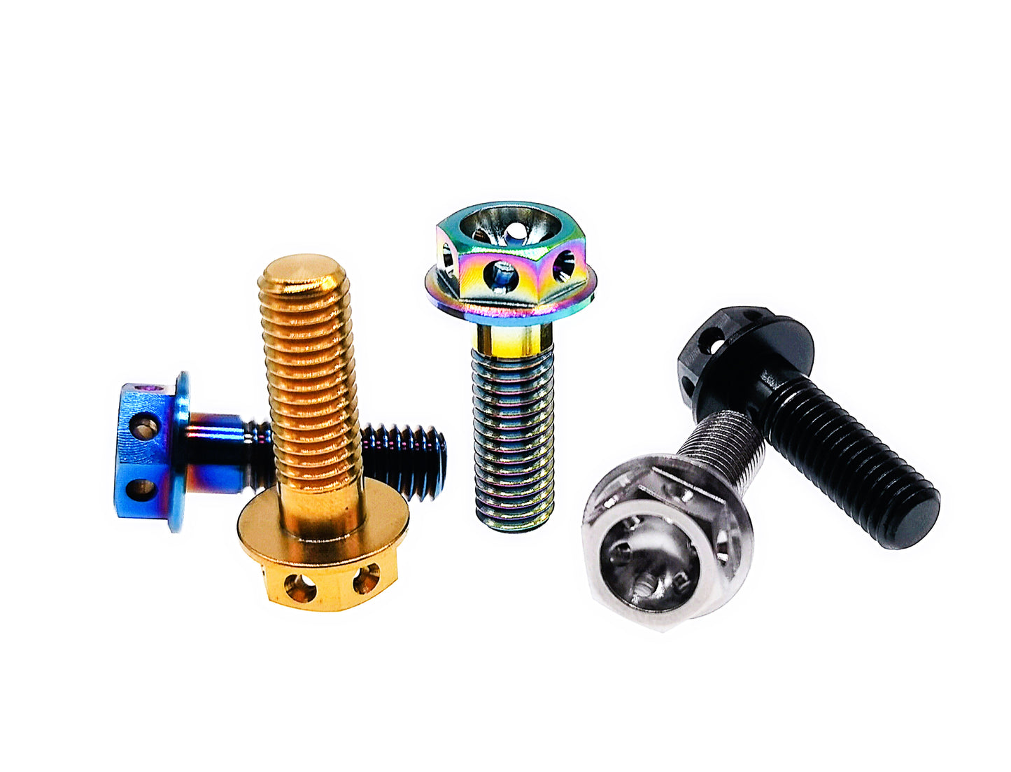 Titanium Bolt M8x10 15 20 25 30 35 40 45 50 55 60 65 70mm Drilled Hex Head Flange Bolts for car hub Motorcycle,Pitch 1.25mm,by Tianswer