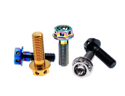 Titanium Bolt M8x10 15 20 25 30 35 40 45 50 55 60 65 70mm Drilled Hex Head Flange Bolts for car hub Motorcycle,Pitch 1.25mm,by Tianswer