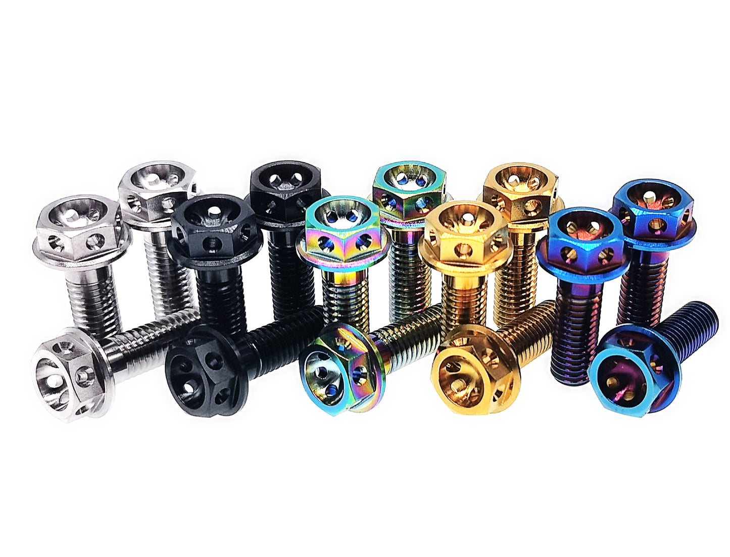 Titanium Bolt M8x10 15 20 25 30 35 40 45 50 55 60 65 70mm Drilled Hex Head Flange Bolts for car hub Motorcycle,Pitch 1.25mm,by Tianswer