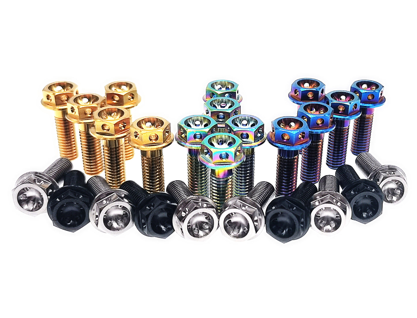 Titanium Bolt M8x10 15 20 25 30 35 40 45 50 55 60 65 70mm Drilled Hex Head Flange Bolts for car hub Motorcycle,Pitch 1.25mm,by Tianswer