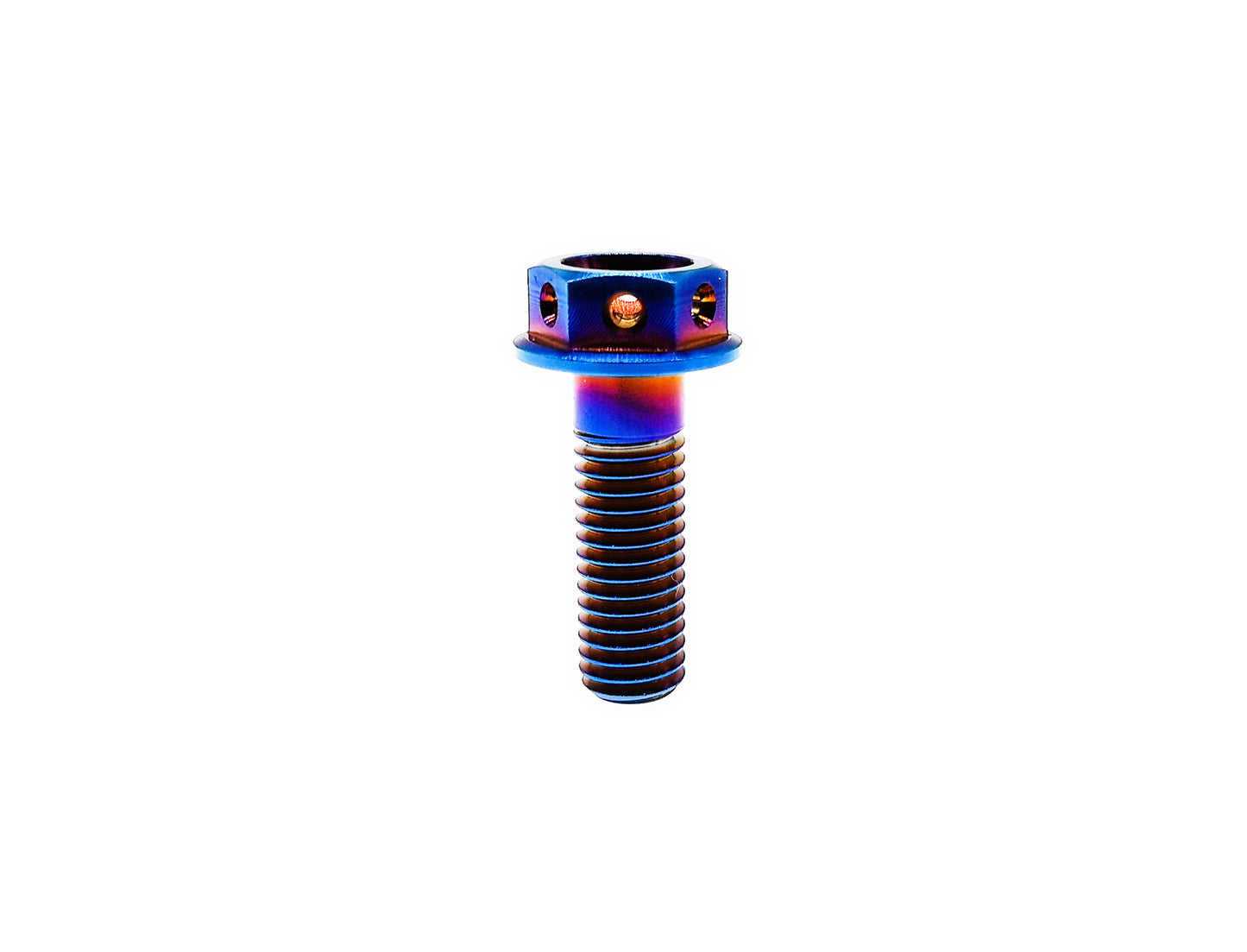 Titanium Bolt M8x10 15 20 25 30 35 40 45 50 55 60 65 70mm Drilled Hex Head Flange Bolts for car hub Motorcycle,Pitch 1.25mm,by Tianswer