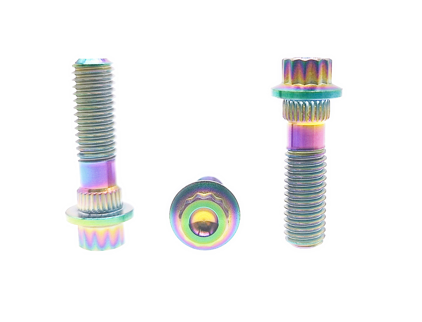 Titanium Bolt M8×28 30 32mm Bi-Hex/12point Flange Bolts  for Car Wheel hub,fastening screws,BBS specific,Pitch 1/1.25mm,by Tianswer