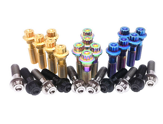 Titanium Bolt M8×28 30 32mm Bi-Hex/12point Flange Bolts  for Car Wheel hub,fastening screws,BBS specific,Pitch 1/1.25mm,by Tianswer
