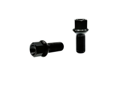 Black anodized titanium M14x1.5 ball seat lug bolt for Volkswagen wheels