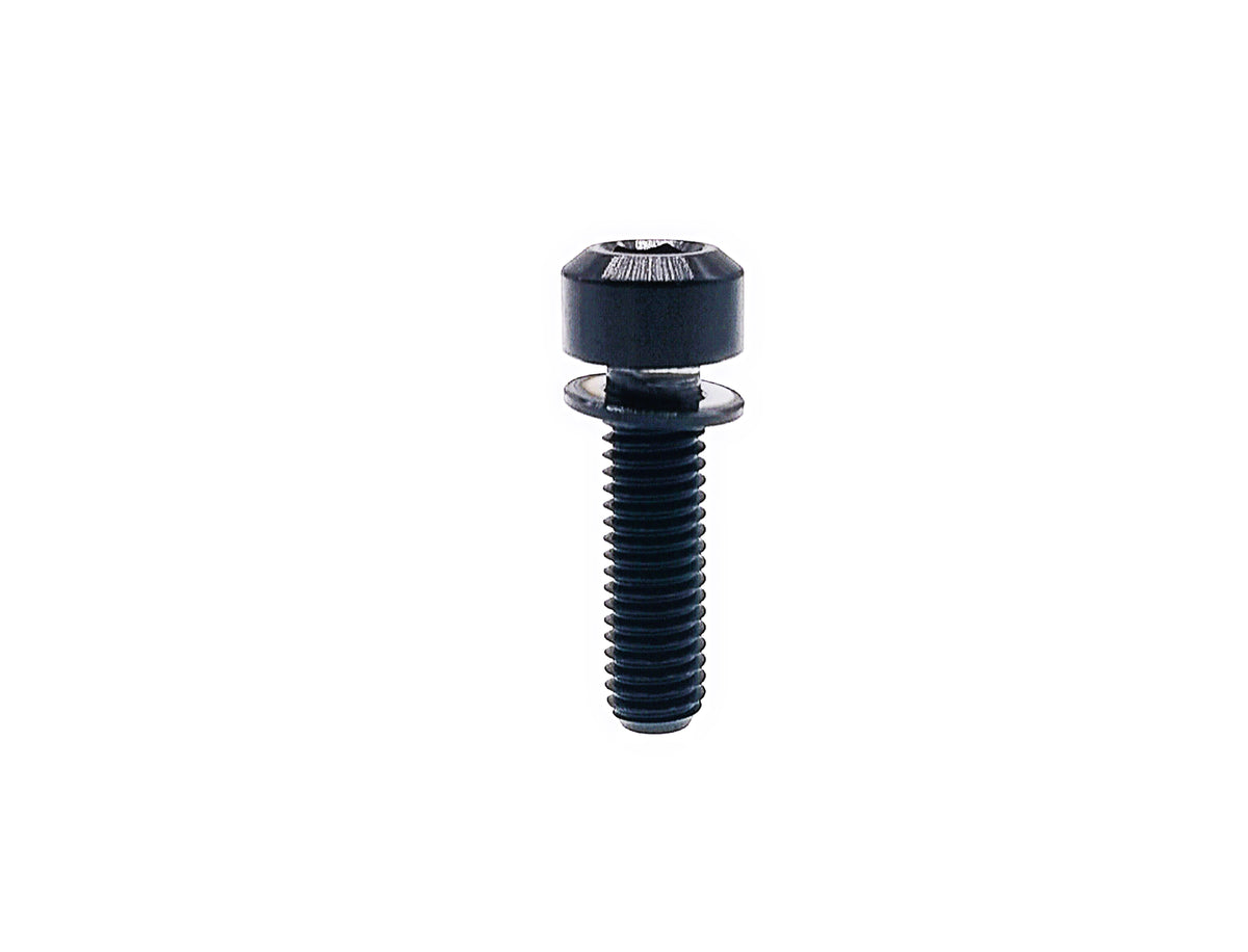 Black anodized titanium M6 hex socket cap bolt with anti-fall off titanium washer