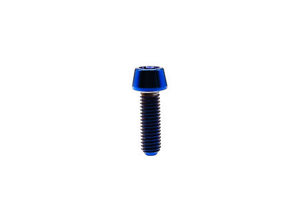 Burn Blue titanium M5 conical head socket cap screw with 4mm Allen key drive