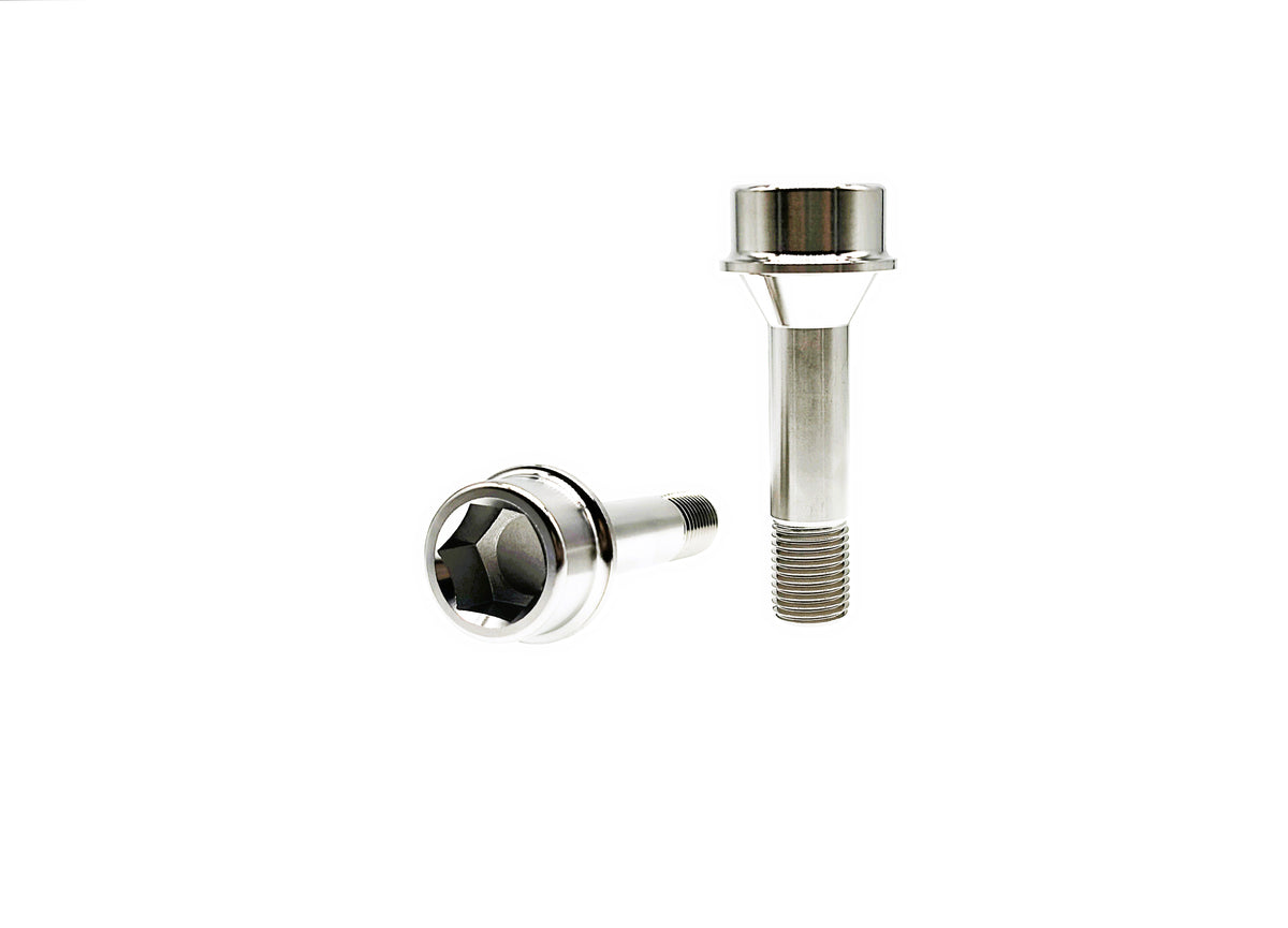 Natural titanium M14x52mm socket head lug bolt in Grade 5 Ti-6Al-4V