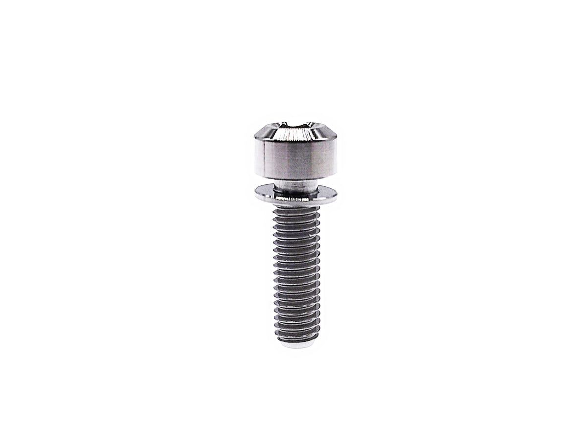 Natural titanium M5 chamfered column hex socket bolt with anti-fall off titanium washer