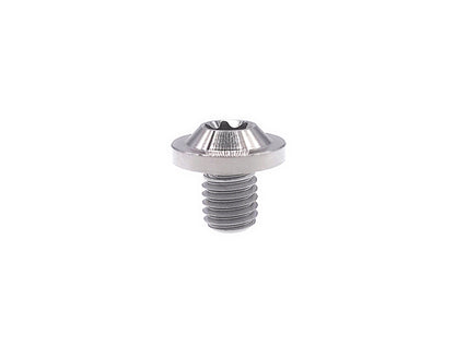 Natural titanium M8 flying saucer Torx head bolt with polished tapered flange