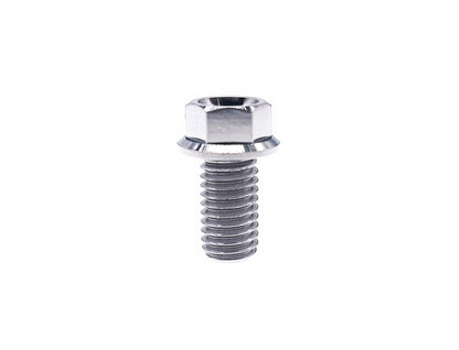 Natural titanium M8 small flange hex head screw with polished finish