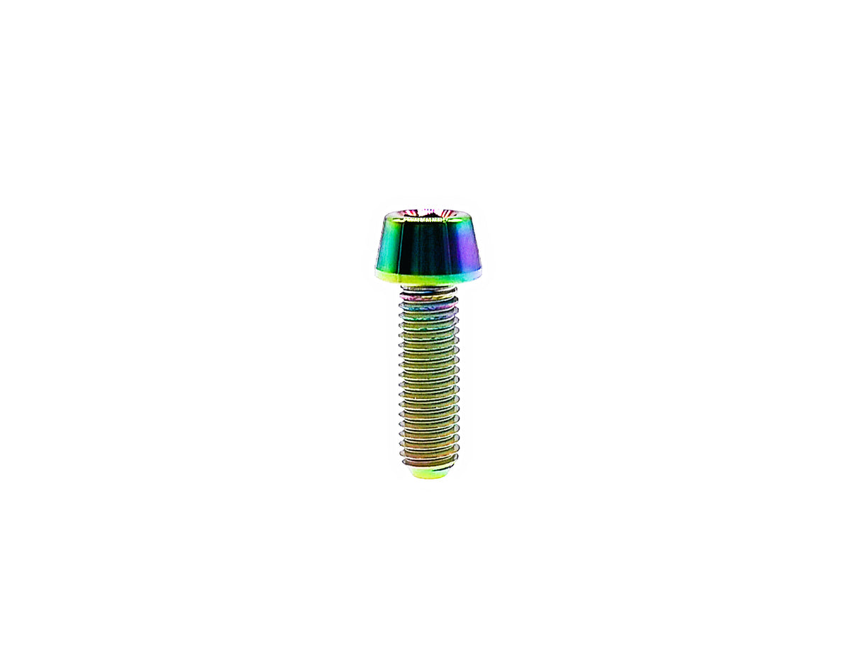 Rainbow titanium M5 tapered head socket cap screw with 0.8mm thread pitch