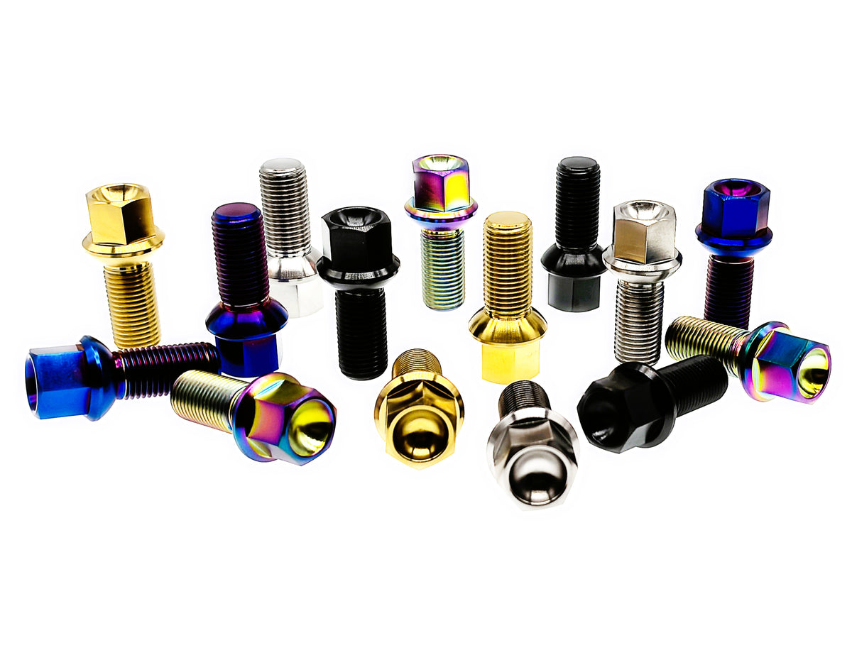 Tianswer titanium M14 ball seat lug bolts for Audi and Volkswagen in five finishes