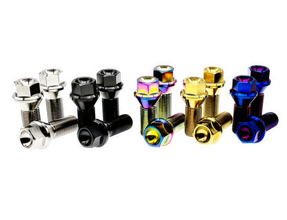 Tianswer titanium M14 conical seat lug bolts for BMW wheels in five anodized finishes